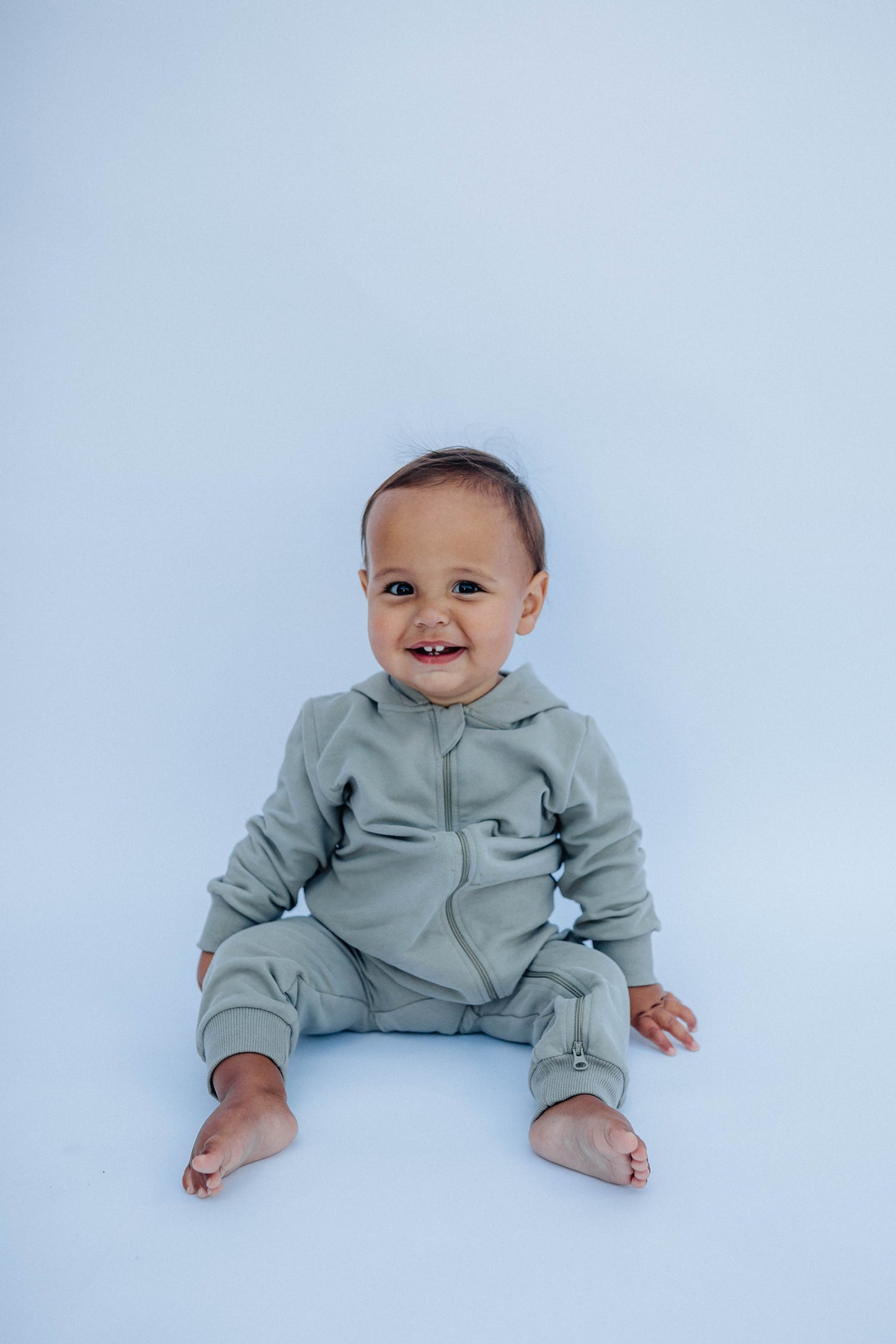 Zip Up Romper - Sage