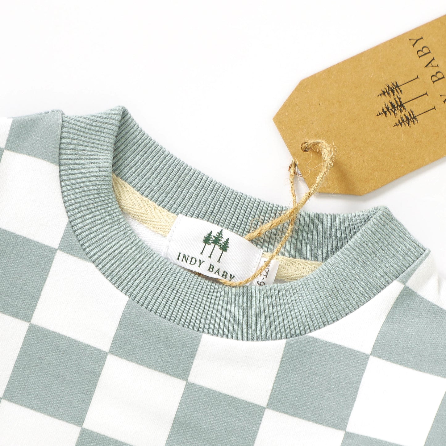 Checkered Sweatshirt Romper - Shark