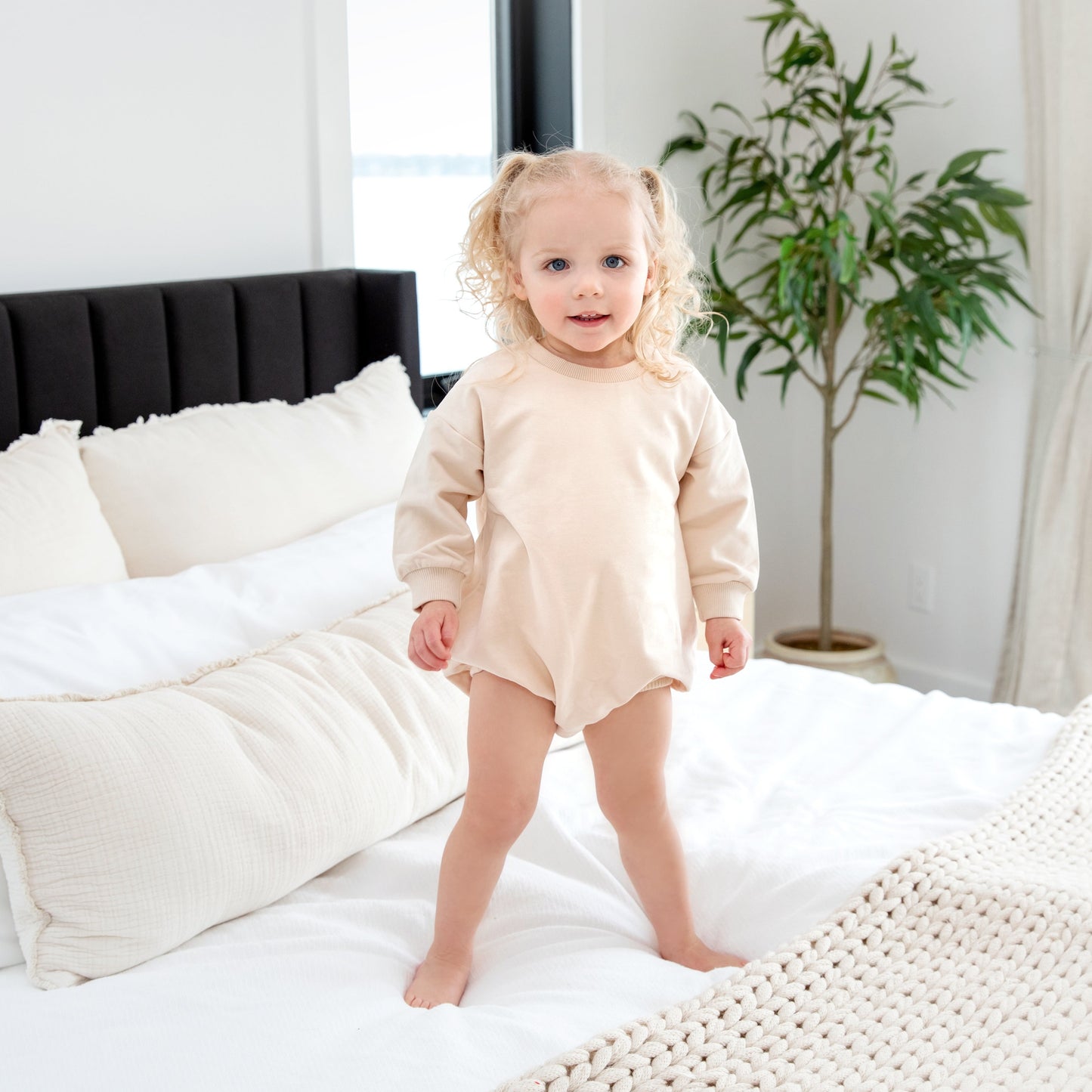 OG Sweatshirt Romper - Cream