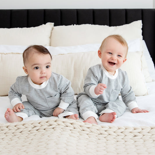 Striped Romper - Smoke