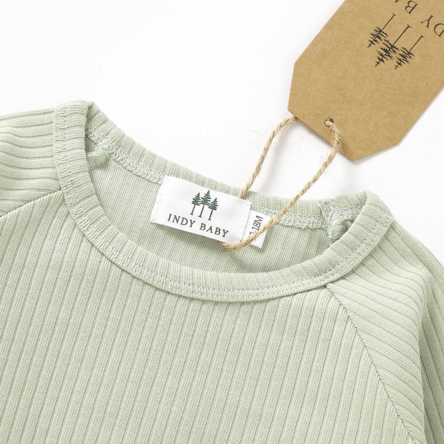Long Sleeve Ribbed Set - Pistachio