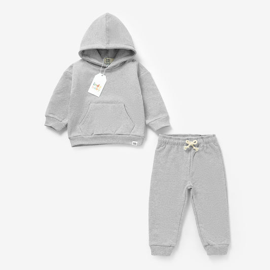 Cozy Hoodie Set- Heather Grey