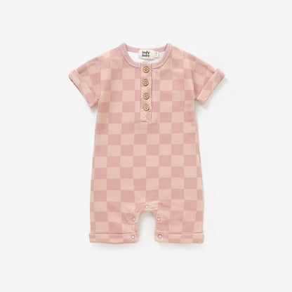 Summer Romper - Blush Check
