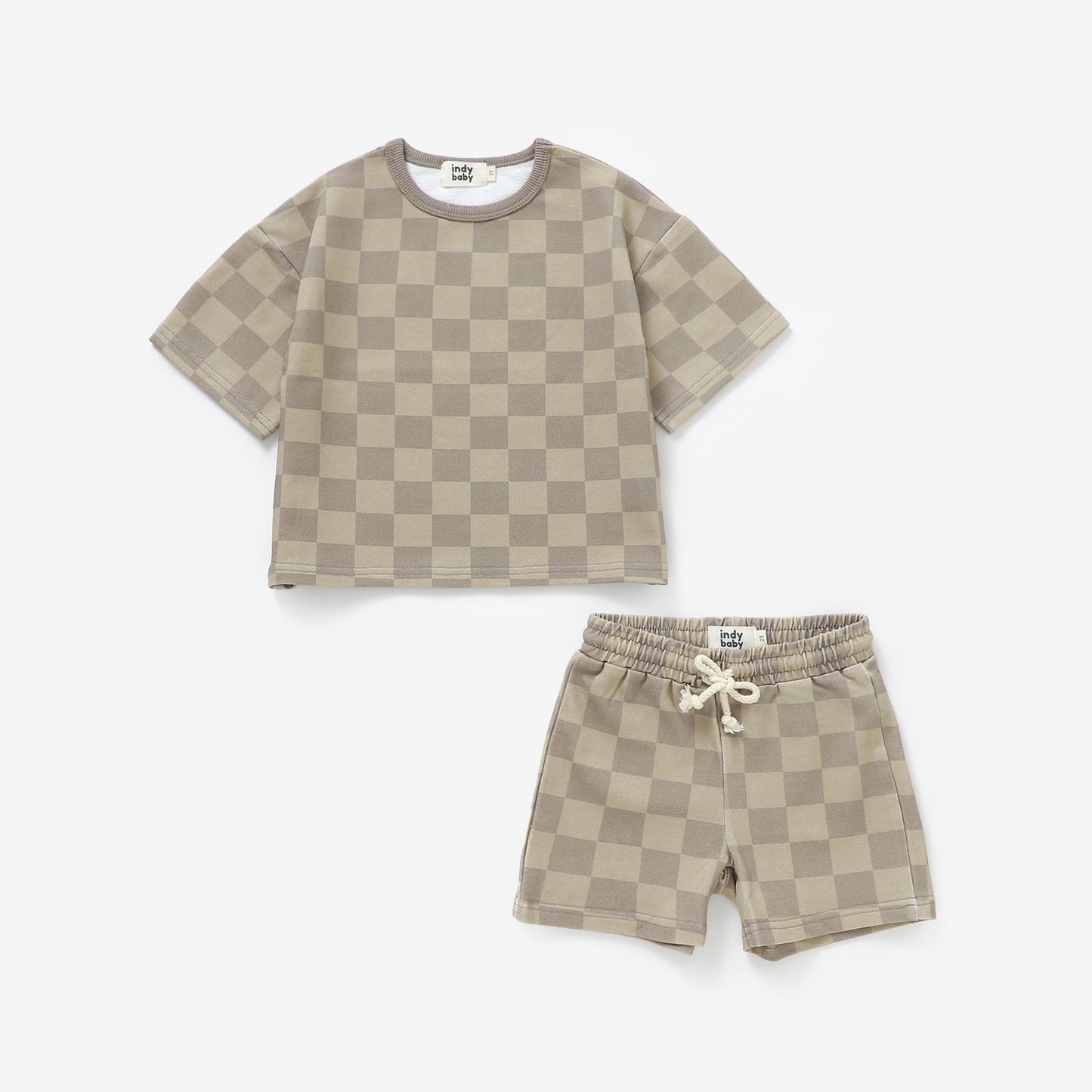 Easy Short Set - Sandstone Check