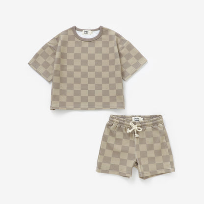 Easy Short Set - Sandstone Check