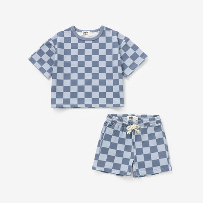 Easy Short Set - Coastal Check