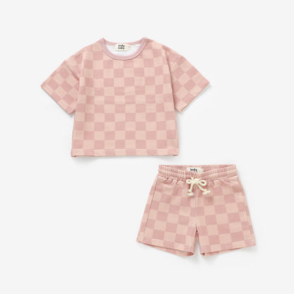 Easy Short Set - Blush Check