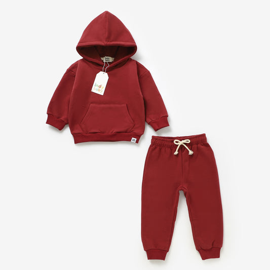 Cozy Hoodie Set - Cranberry