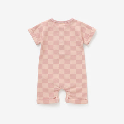 Summer Romper - Blush Check