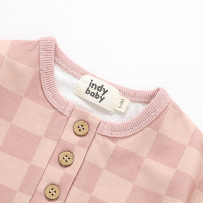 Summer Romper - Blush Check