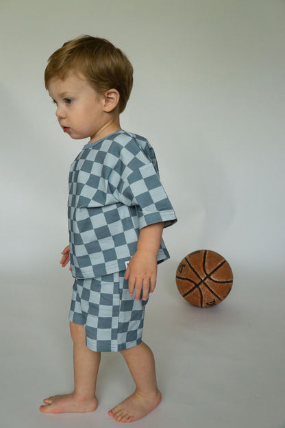Easy Short Set - Coastal Check