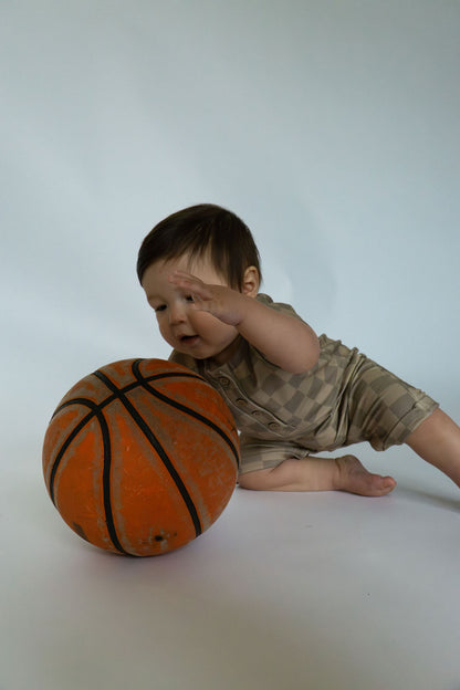Summer Romper - Sandstone Check