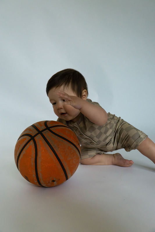 Summer Romper - Sandstone Check