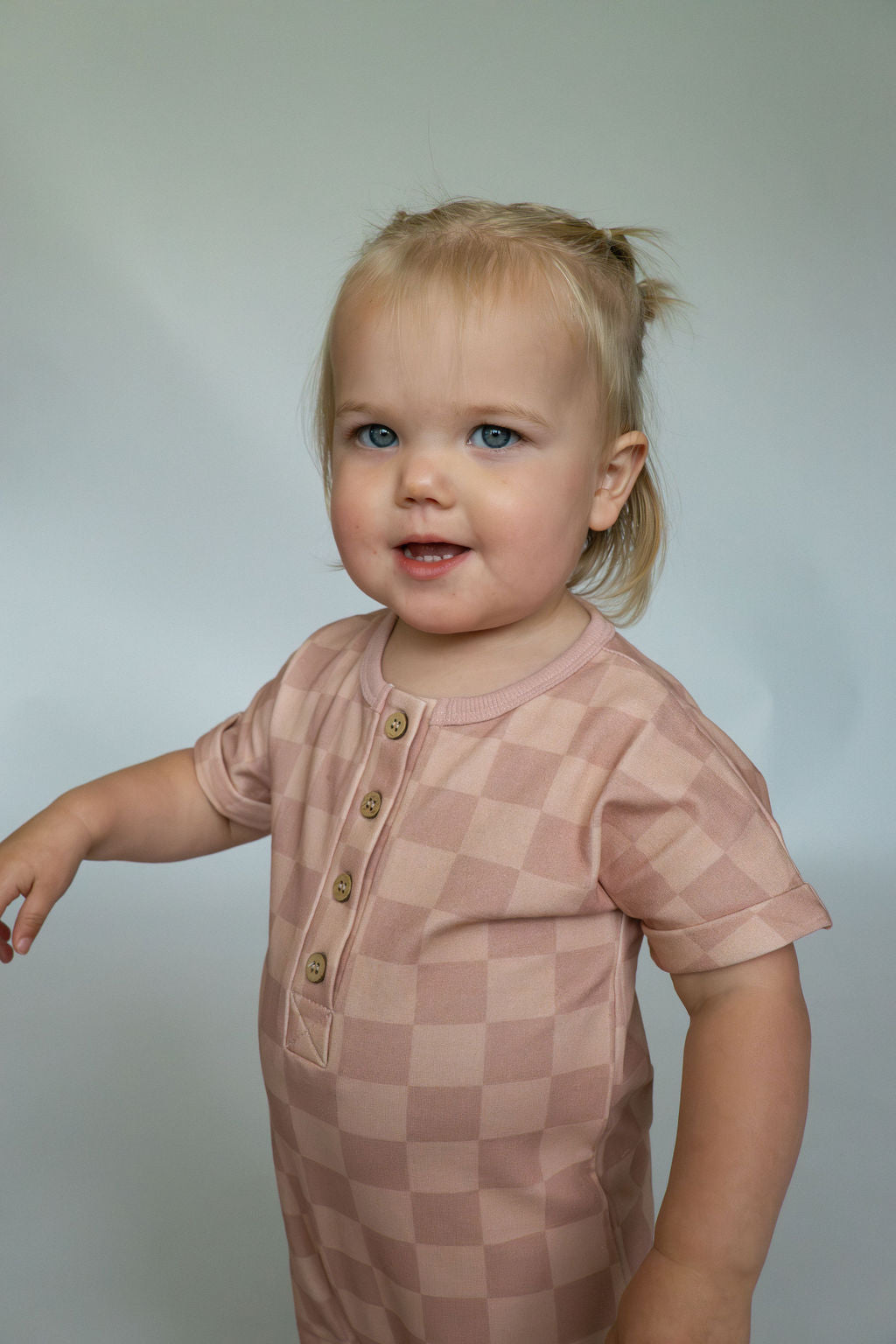Summer Romper - Blush Check