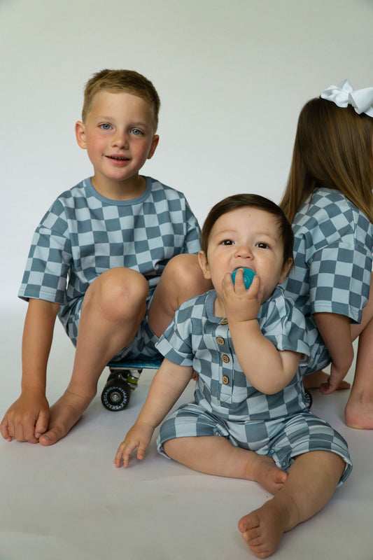 Summer Romper - Coastal Check